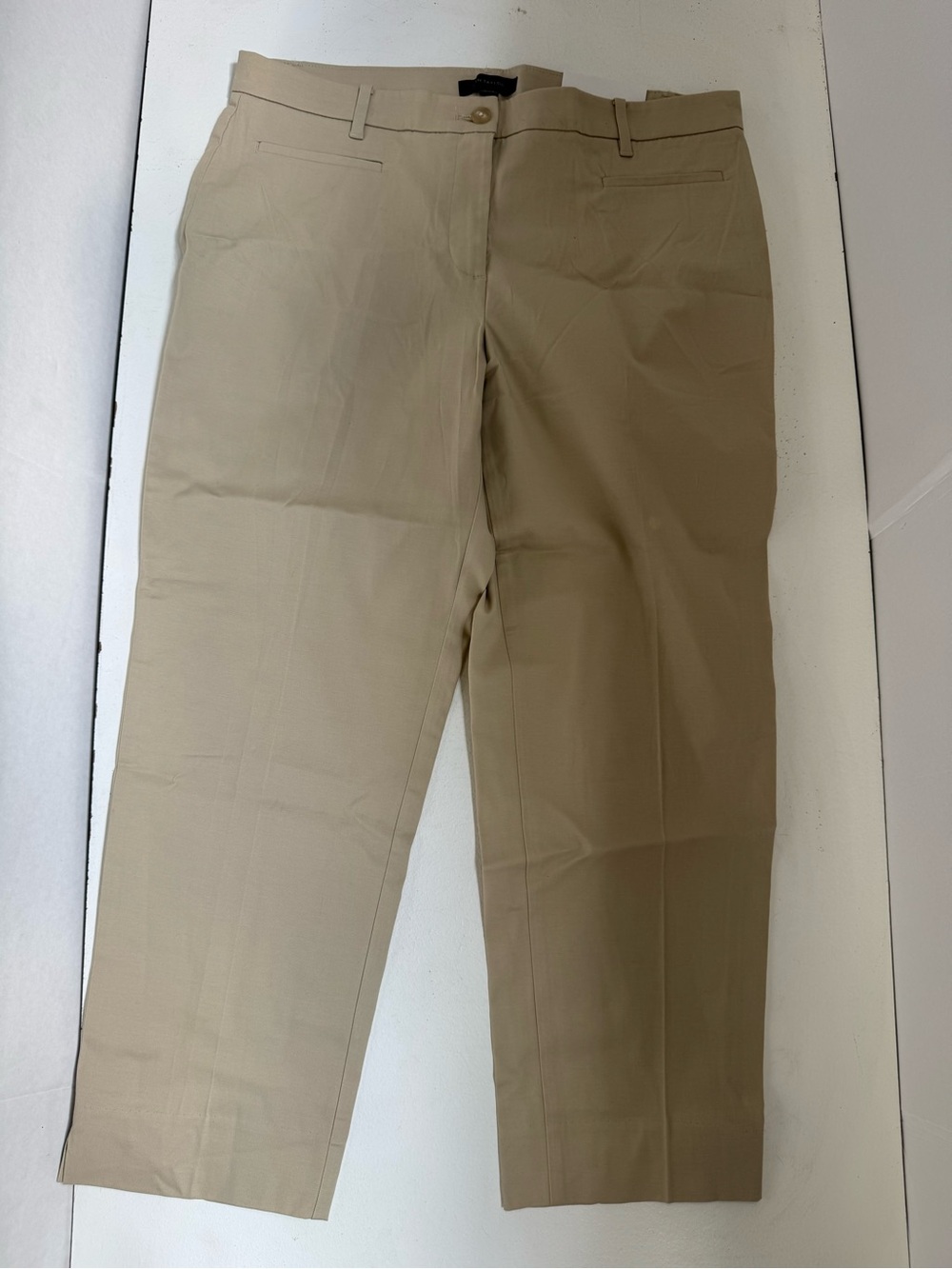 NEW Ann Taylor The Crop Curvy Mid Rise Slim Tan Pants Size 12